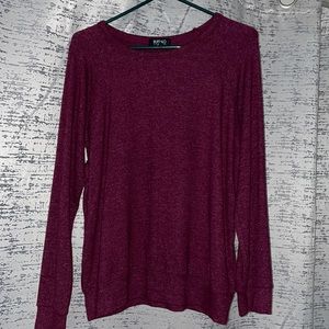 Wine Colored Long Sleeve Blouse